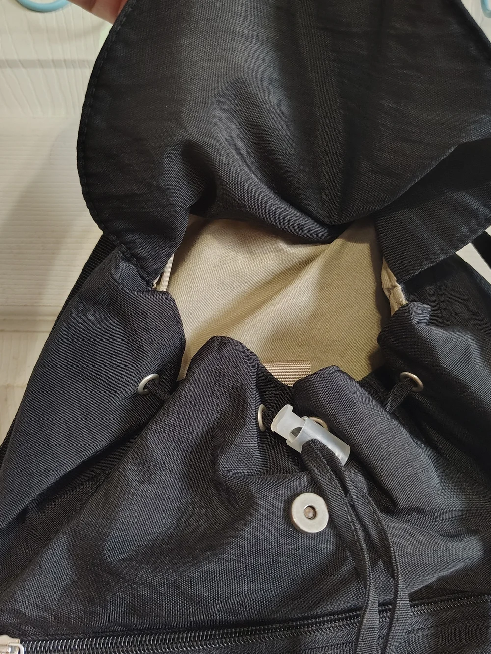 90s Baggallini Women Black Cinch Backpack Drawstring